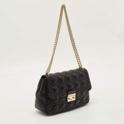 Pre Owned Dior Miss Dior Chain Black Cannage Leather Flap Bag
