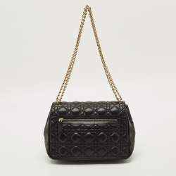 Pre Owned Dior Miss Dior Chain Black Cannage Leather Flap Bag