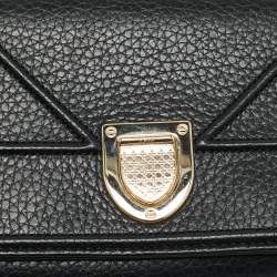 مملوكة مسبقًا Dior Diorama Black Leather Wallet On Chain