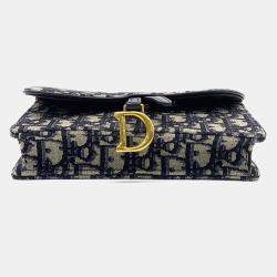 Pre Owned حقيبة خصر ديور سادل كانفاس أوبليك بيج/كحلي