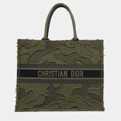 Pre Owned Dior Green Canvas Book Tote Bag 42
