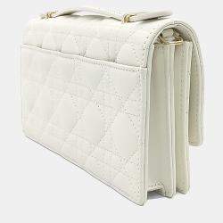 Pre Owned حقيبة ديور ميني بيضاء جلد بمقبض علوي "ماي ديور"