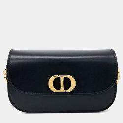 Pre Owned Dior Black Leather 30 Montaigne Avenue Small Bag