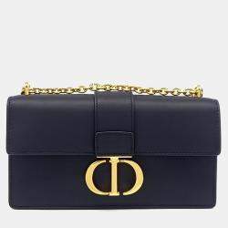 Pre Owned Dior Black Leather 30 Montaigne Bag East West