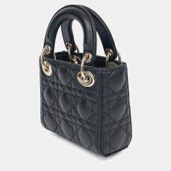 Pre Owned Dior Black Leather Micro Lady Bag