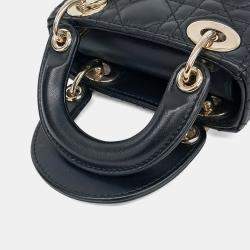 Pre Owned Dior Black Leather Micro Lady Bag