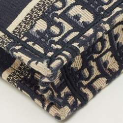 Pre Owned حقيبة يد ديور ميني كتاب كنفاس أوبليك أزرق بحري