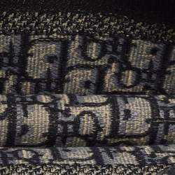 Pre Owned حقيبة يد ديور ميني كتاب كنفاس أوبليك أزرق بحري