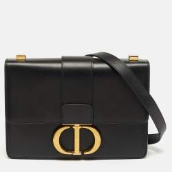 مملوكة مسبقًا Dior 30 Montaigne Black Leather Shoulder Bag