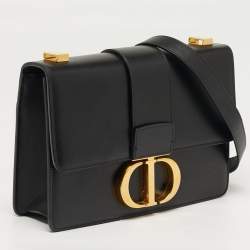 مملوكة مسبقًا Dior 30 Montaigne Black Leather Shoulder Bag