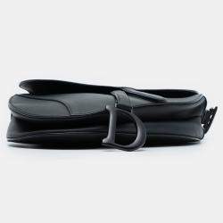 مملوكة مسبقًا Dior Black Ultra Matte Calfskin Saddle Bag