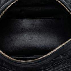 Pre Owned Dior Black Lambskin Cannage Gaufre Delices Shoulder Bag