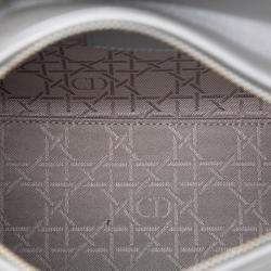 Pre Owned حقيبة ديور ليدي ديور كاناج متوسطة جلد حمل لؤلؤي