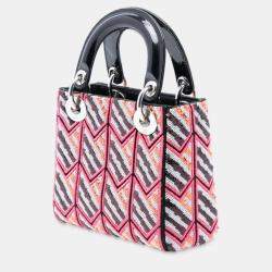 Pre Owned Dior Pink Mini Patent Sequined Lady Dior