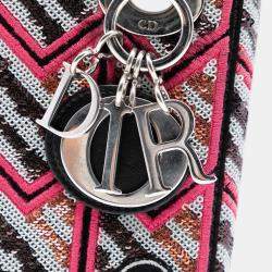 Pre Owned Dior Pink Mini Patent Sequined Lady Dior