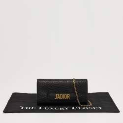 Pre Owned Dior J'Adior Croisiere Black Leather Wallet On Chain