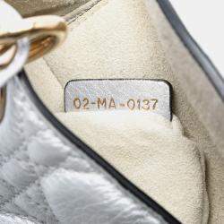 مملوكة مسبقًا Dior Silver Mini Metallic Lambskin Cannage Lady Dior