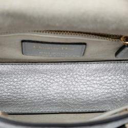 مملوكة مسبقًا Dior Silver Mini Metallic Lambskin Cannage Lady Dior