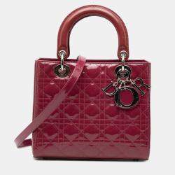 مملوكة مسبقًا Dior Pink Medium Patent Cannage Lady Dior