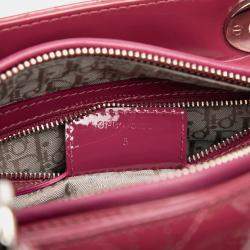 Pre Owned Dior Pink Medium Patent Cannage Lady Dior
