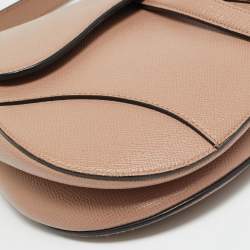 Pre Owned Dior Saddle Old Rose Leather Shoulder Bag