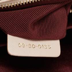 Pre Owned Dior Diorama Medium Beige Patent Leather Shoulder Bag