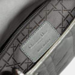 مملوكة مسبقًا Dior Silver Mini Iridescent Lambskin Cannage Lady Dior
