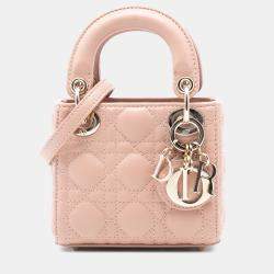 مملوكة مسبقًا Dior Brown Micro Lambskin Cannage Lady Dior