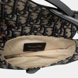 مملوكة مسبقًا حقيبة ديور سادل كانفس أوبليك زرقاء صغيرة