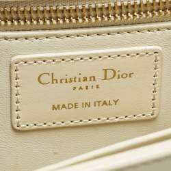Pre Owned Dior 30 Montaigne Cream Leather Shoulder Bag