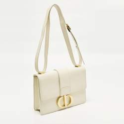 Pre Owned Dior 30 Montaigne Cream Leather Shoulder Bag