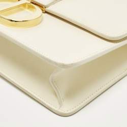 Pre Owned Dior 30 Montaigne Cream Leather Shoulder Bag