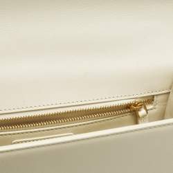 Pre Owned Dior 30 Montaigne Cream Leather Shoulder Bag