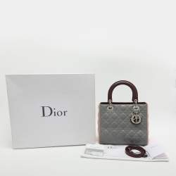 Pre Owned Dior Lady Dior Medium Multicolor Cannage Leather Tote