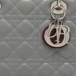 Pre Owned Dior Lady Dior Medium Multicolor Cannage Leather Tote
