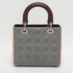 Pre Owned Dior Lady Dior Medium Multicolor Cannage Leather Tote