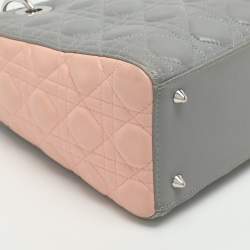 Pre Owned Dior Lady Dior Medium Multicolor Cannage Leather Tote