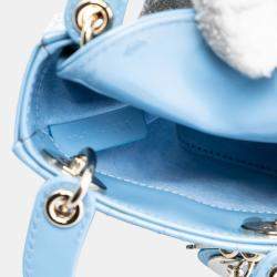 مملوكة مسبقًا Dior Blue Micro Patent Cannage Lady Dior