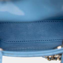 مملوكة مسبقًا Dior Blue Micro Patent Cannage Lady Dior