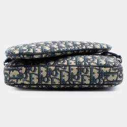 مملوكة مسبقًا Dior Blue Oblique Canvas Saddle Triple Pouch