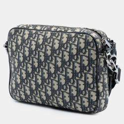 مملوكة مسبقًا Dior Blue Oblique Canvas Saddle Triple Pouch