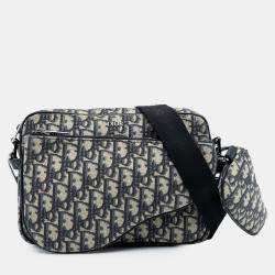مملوكة مسبقًا Dior Blue Oblique Canvas Saddle Triple Pouch