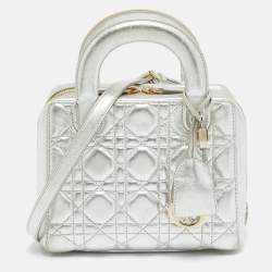 مملوكة مسبقًا Dior Lily Silver Cannage Leather Bag