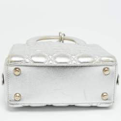 مملوكة مسبقًا Dior Lily Silver Cannage Leather Bag