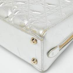 مملوكة مسبقًا Dior Lily Silver Cannage Leather Bag
