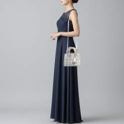 مملوكة مسبقًا Dior Lily Silver Cannage Leather Bag