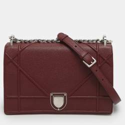 مملوكة مسبقًا Dior Diorama Medium Red Leather Shoulder Bag