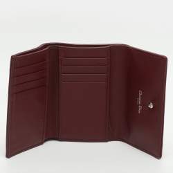 Pre Owned Dior Diorama Elancee Red Leather Trifold Wallet