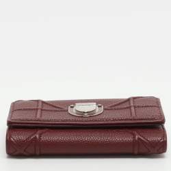 Pre Owned Dior Diorama Elancee Red Leather Trifold Wallet
