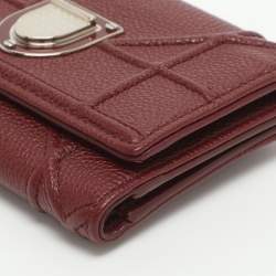 Pre Owned Dior Diorama Elancee Red Leather Trifold Wallet